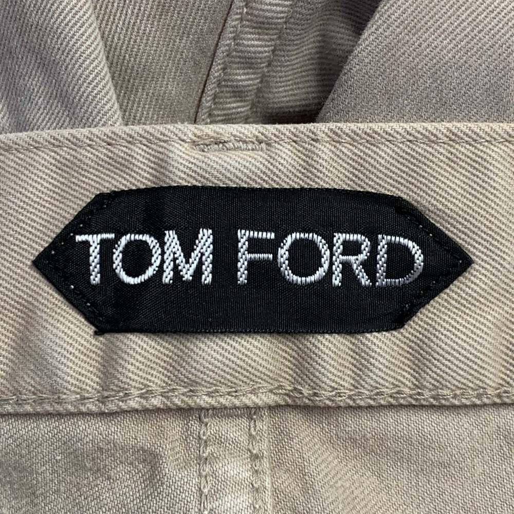 TOM FORD Khaki Cotton Blend Twill Button Fly Jeans - Picture 5 of 7